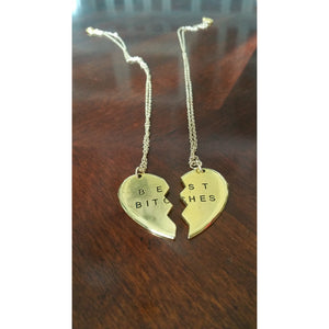 Best Bitches- Best friend charm Necklace 2 pc set - Pretty Princess Style