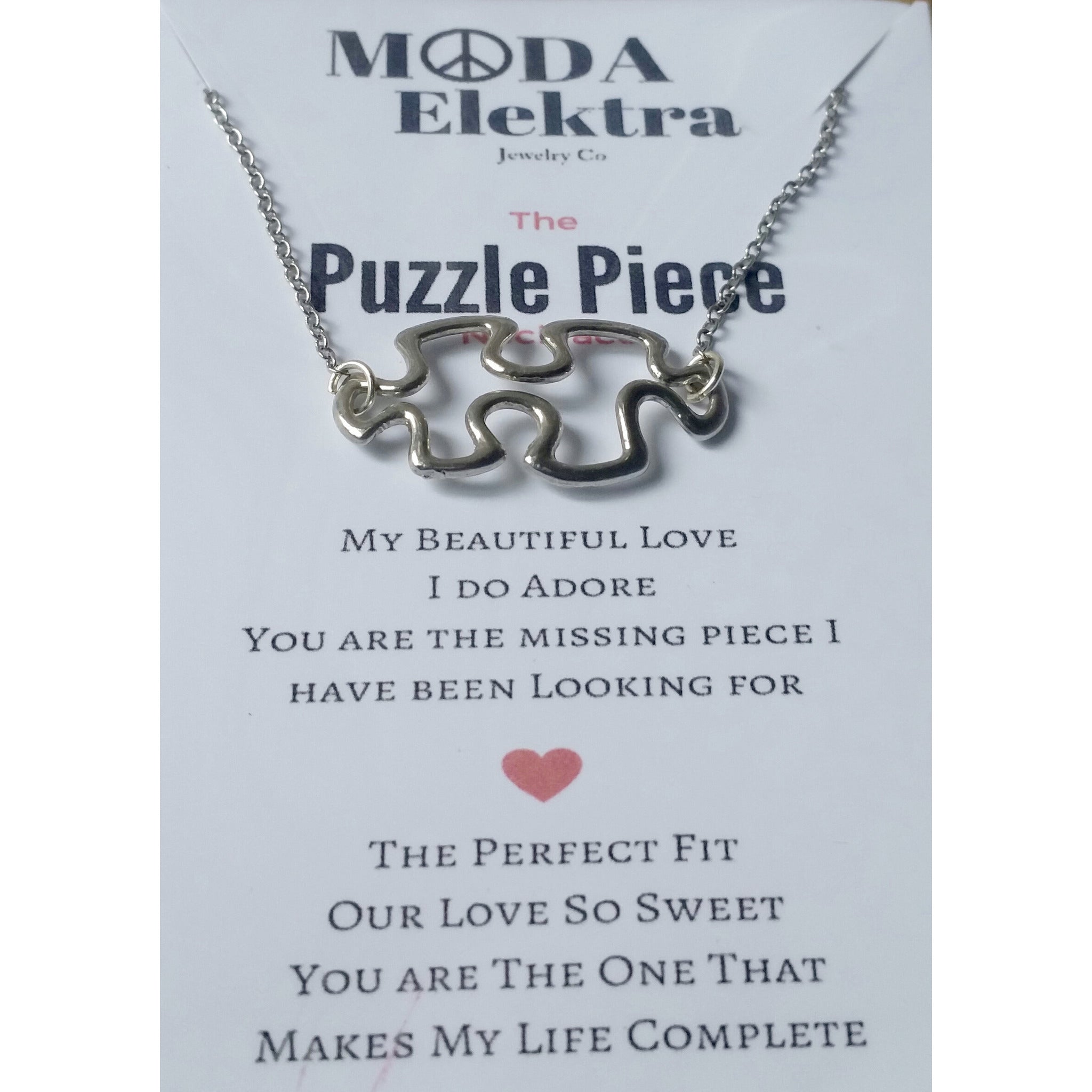The Puzzle Piece  Charm Necklace - Pretty Princess Style
 - 2