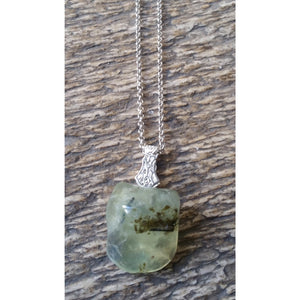 Prehnite Pendant W/ Sterling Silver Chain - Pretty Princess Style
