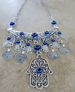 Evil Eye bohemian Coin Necklace - Pretty Princess Style
 - 1