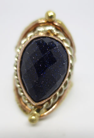 Allura Power Gems-Blue Goldstone Ring - Pretty Princess Style
