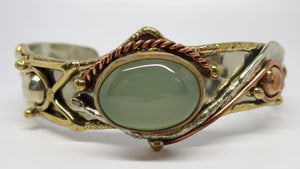 Allura Power Gems- Peridot Brass & Copper Cuff Bracelet - Pretty Princess Style
 - 1