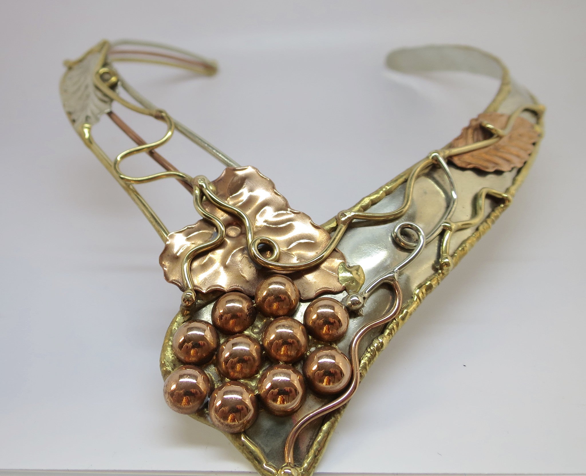 Allura Power Gems- Sculpted Brass & Copper Neck Cuff - Pretty Princess Style
 - 1