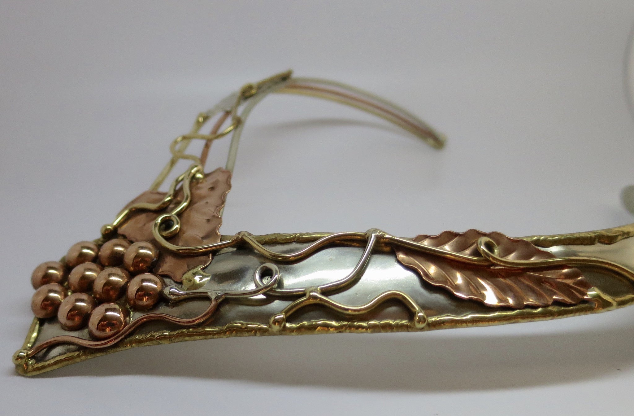 Allura Power Gems- Sculpted Brass & Copper Neck Cuff - Pretty Princess Style
 - 2