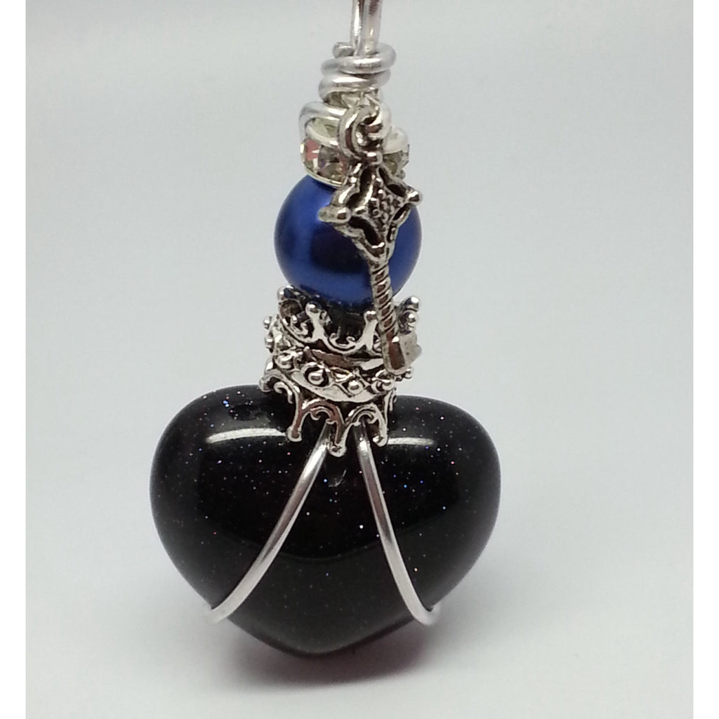 Blue Goldstone Pretty Princess Power Pendant-Key To My Heart Collection - Pretty Princess Style