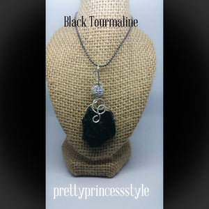 Black Tourmaline Sparkle Pendant - Pretty Princess Style