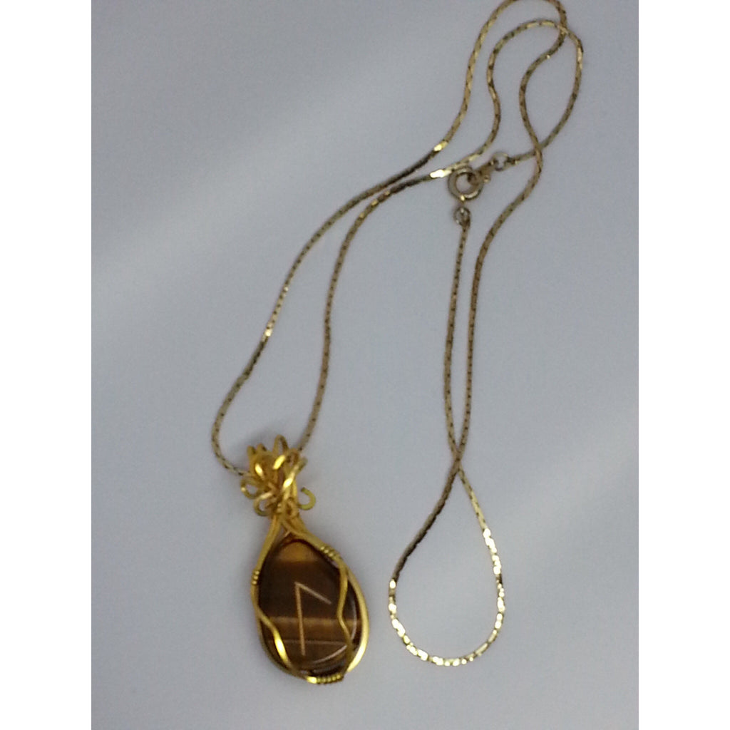 Laguz Rune Power Pendant Tigerseye - Pretty Princess Style