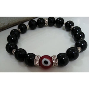 Black Onyx Evil Eye Protection Bracelet - Pretty Princess Style