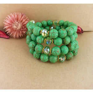 Green Howlite Bracelet-Calm Energy - Pretty Princess Style
