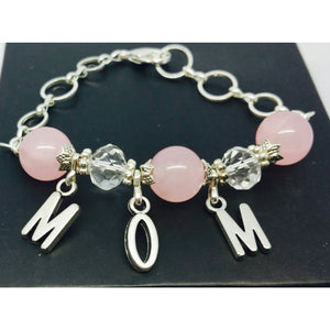 Rose Quartz Love-Mom Charm Bracelet - Pretty Princess Style