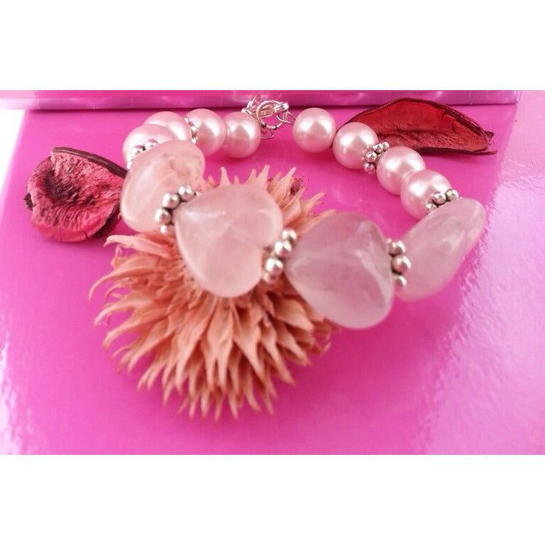 Rose Quartz Energy  Bracelet - Love  & Compassion - Pretty Princess Style
