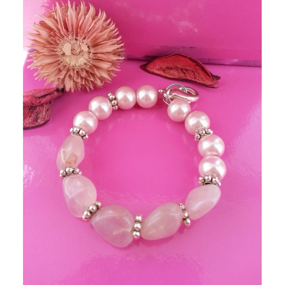 Rose Quartz Energy  Bracelet - Love  & Compassion - Pretty Princess Style