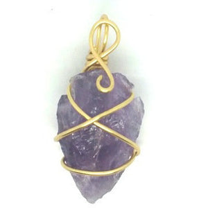 Amethyst Gemstone Arrowhead Power Pendant - Pretty Princess Style