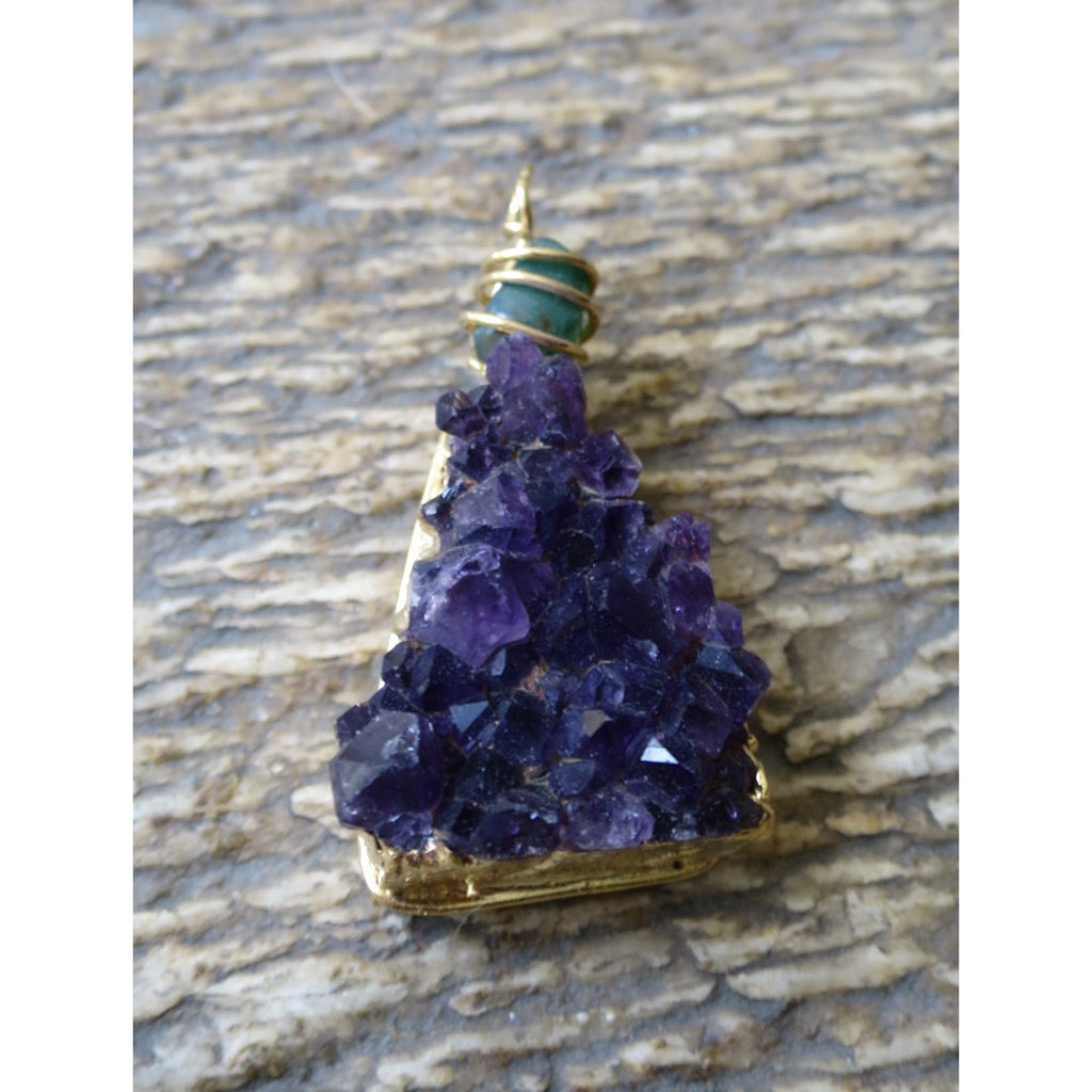 Moda Elektra Amethyst Druzy Pendant - Pretty Princess Style