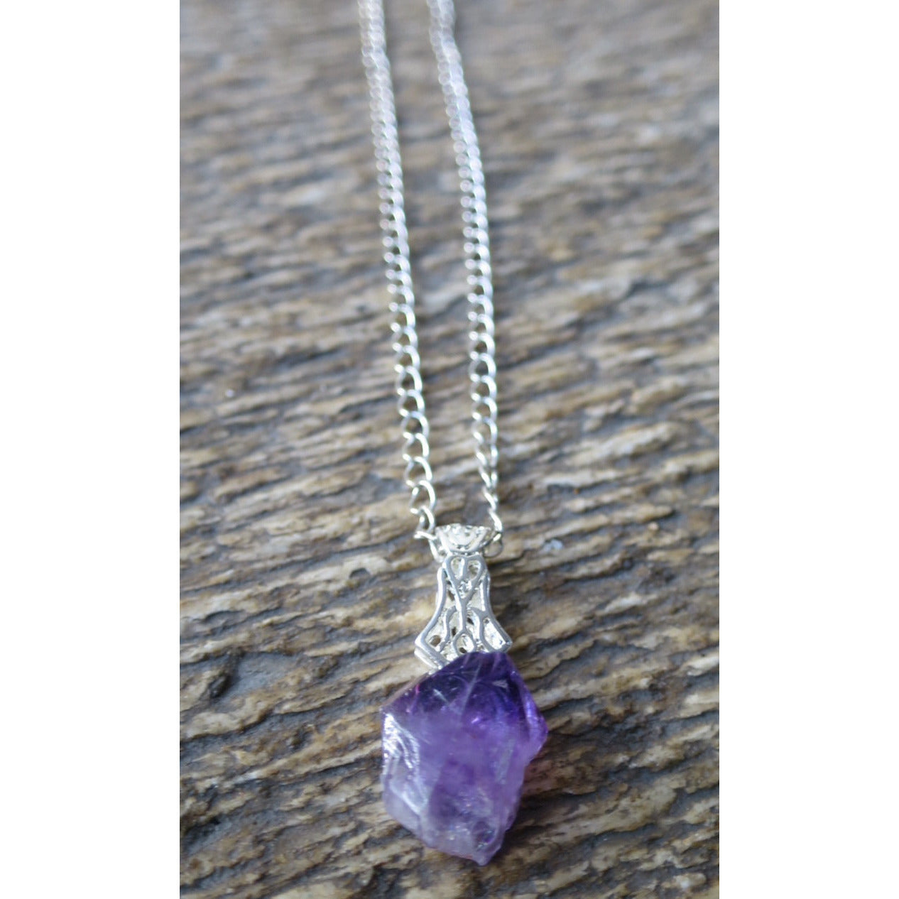Amethyst Nugget Necklace - Pretty Princess Style